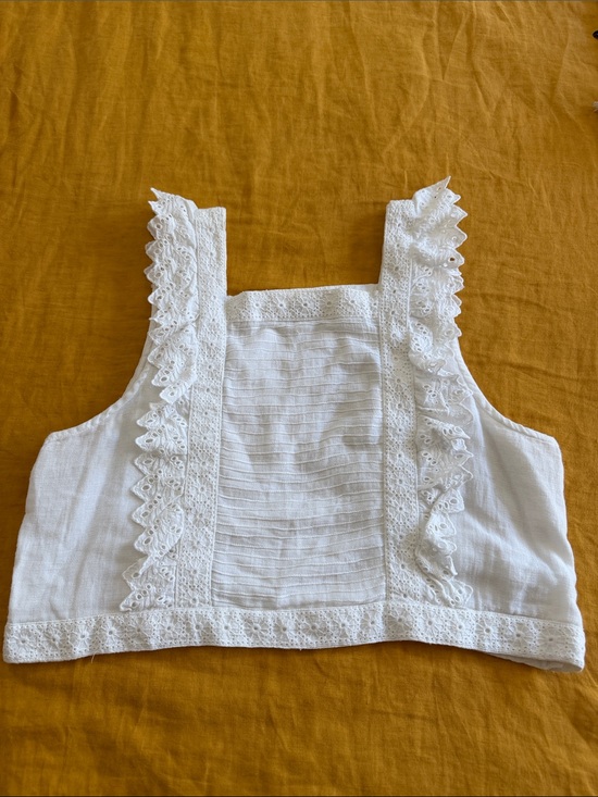 dRA Tops - White Lace-Trim Square Neck Crop Top - Women